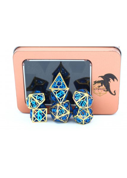 Hollow Metal RPG Dice Set - Blue Dragon's Nest